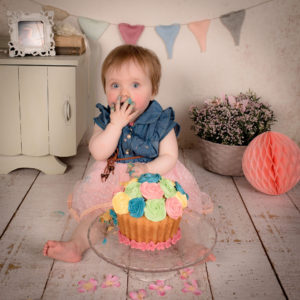 Baby Smashing Cake at Birthday Party