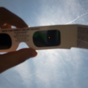 Specialized eclipse viewing glasses.